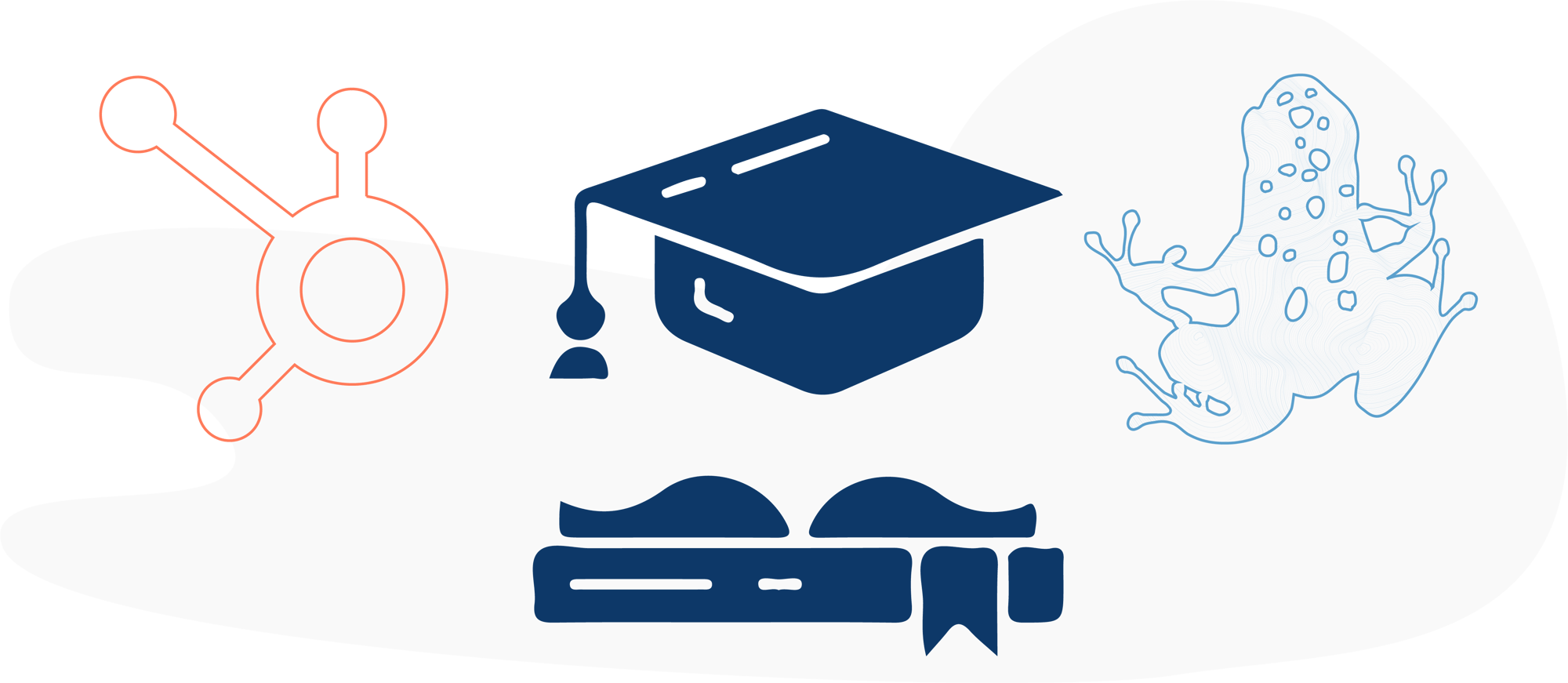 Grad Hat HubSpot Blue Frog@300x