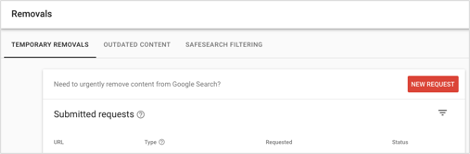 Google Search Console Removals Tool