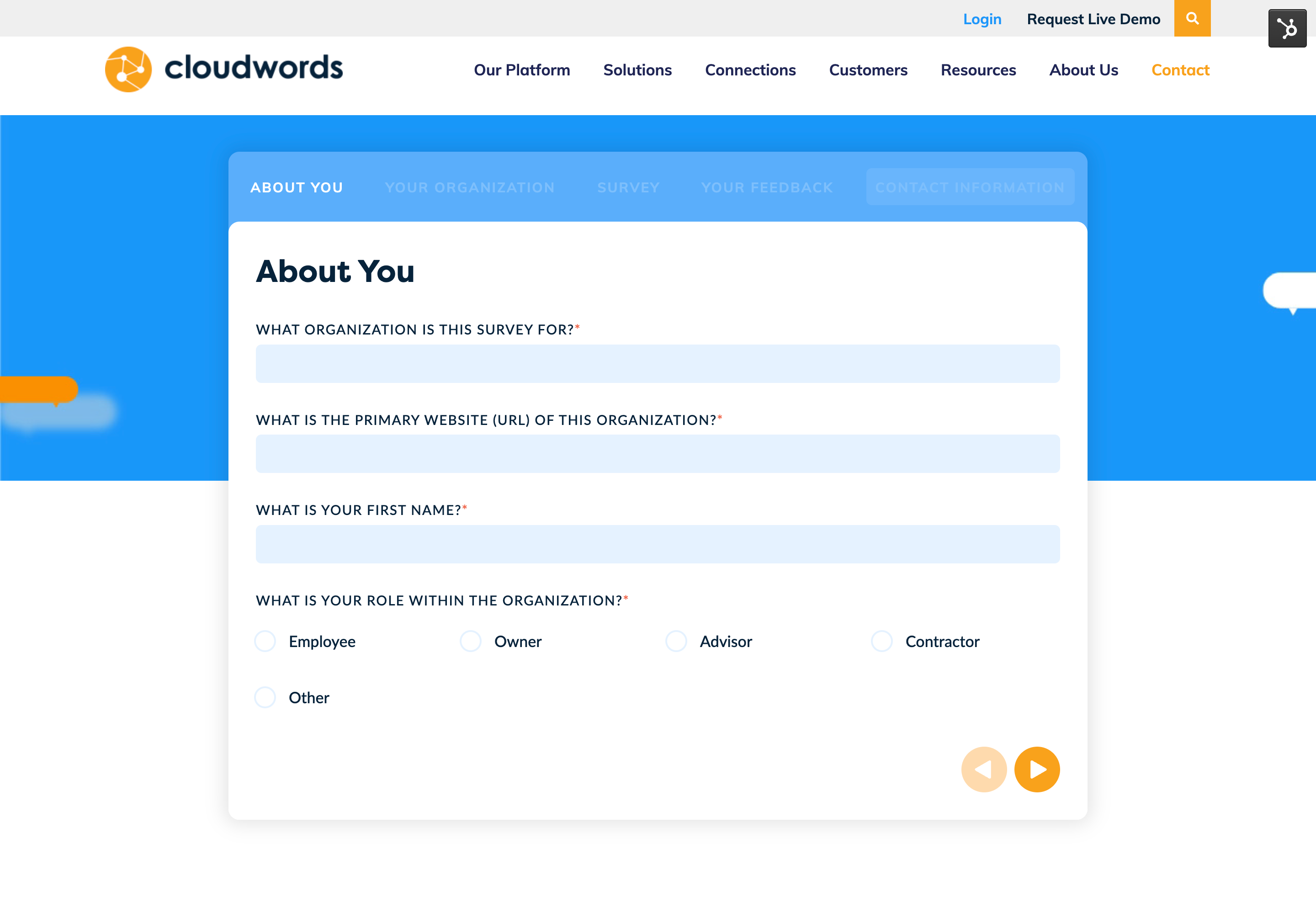 Cloudwords assessment page